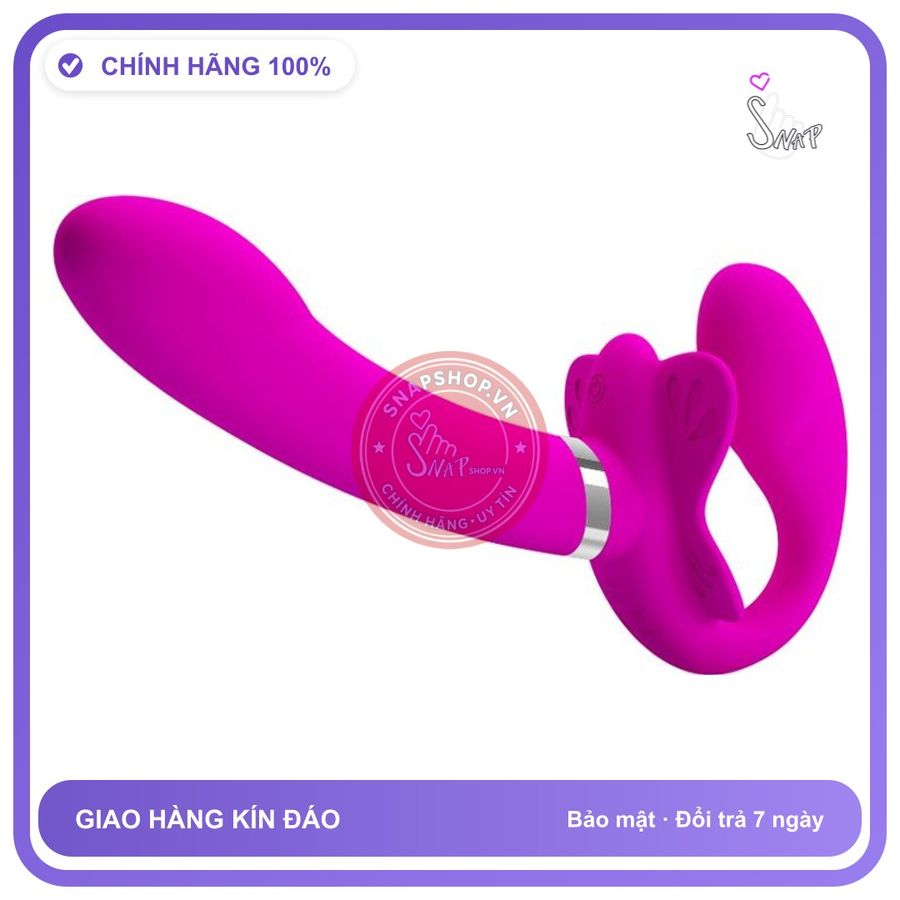 (Che Tên) máy massage Dương vật giả hai đầu cho les có rung PrettyLovechống thấm nước - Hàng Mới Về