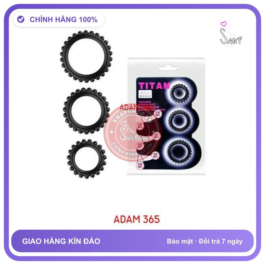 (Che Tên) Vòng đeo dương vật cao cấp Titan Baile Hộp Trắng Kín