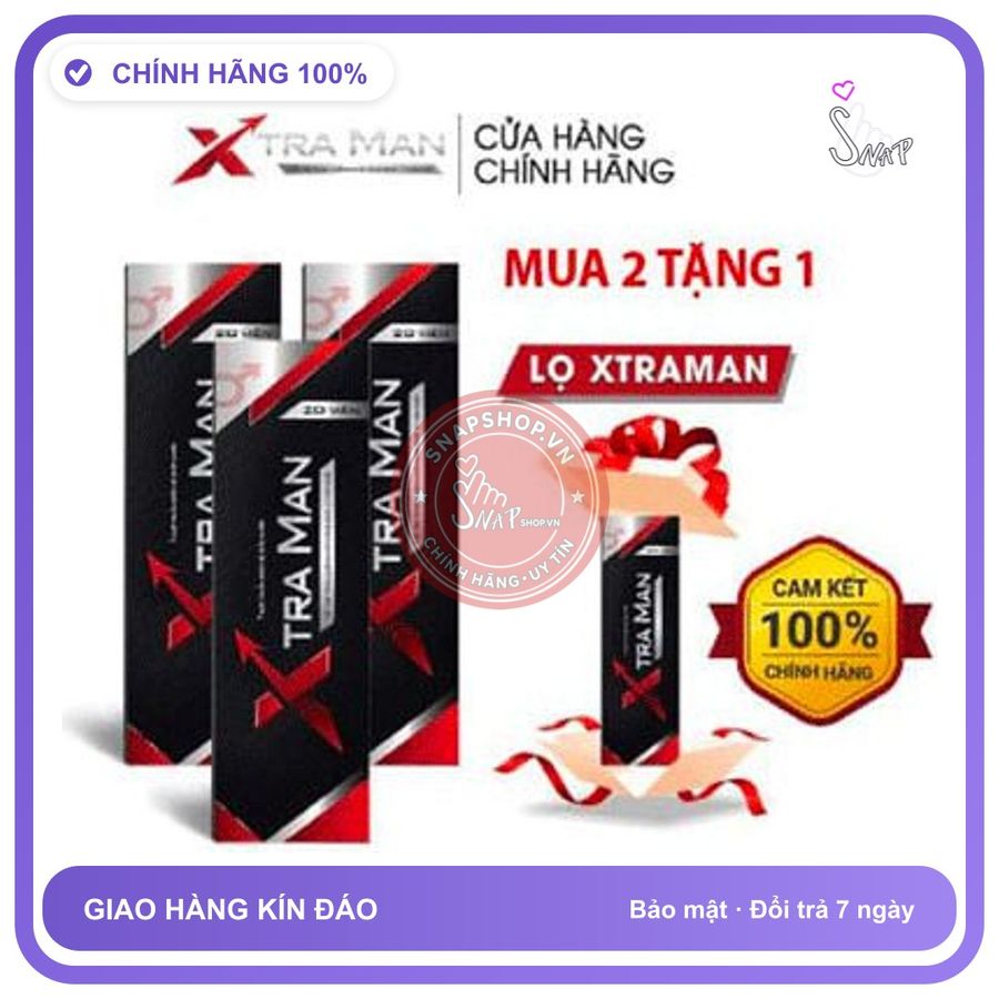 (Che Tên) Viên Sủi Xtra Man chính hãng có tem chống hàng giả,Hỗ Trợ Tăng Cường Sinh Lý Nam Giới mua 2 tặng 1 Chuẩn Auth