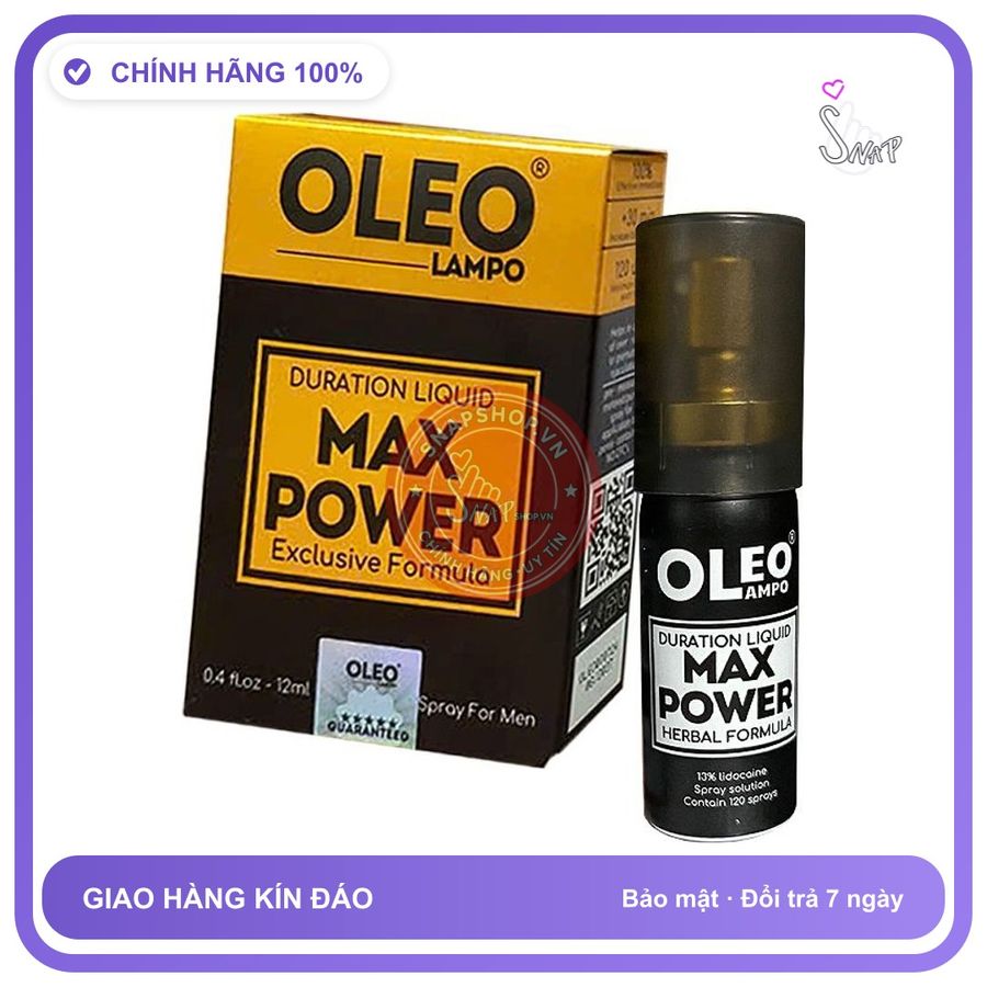 (Che Tên) Xịt kéo dài thời gian quan hệ Oleo Lampo Max Power dành chon Nam Cao Cấp Bảo Đảm