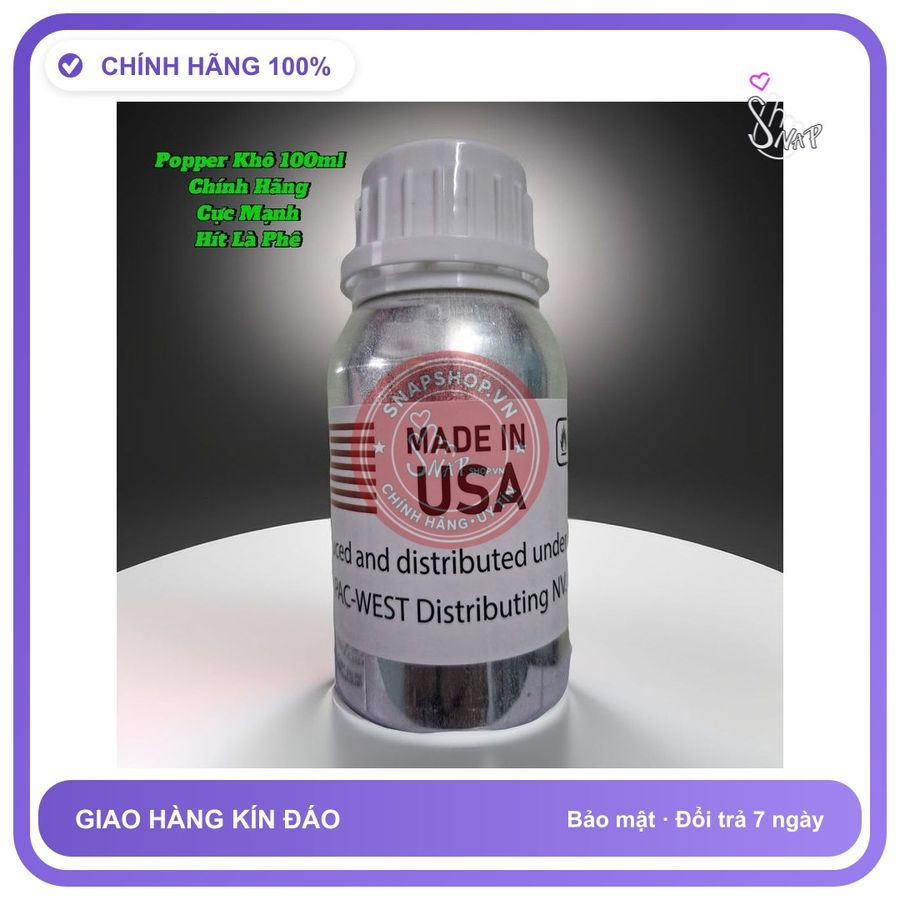 (Che Tên) Popper Khô 100ml, Siêu Mạnh, Kích Thích Nhanh, Hít Là Phê Chuẩn Auth