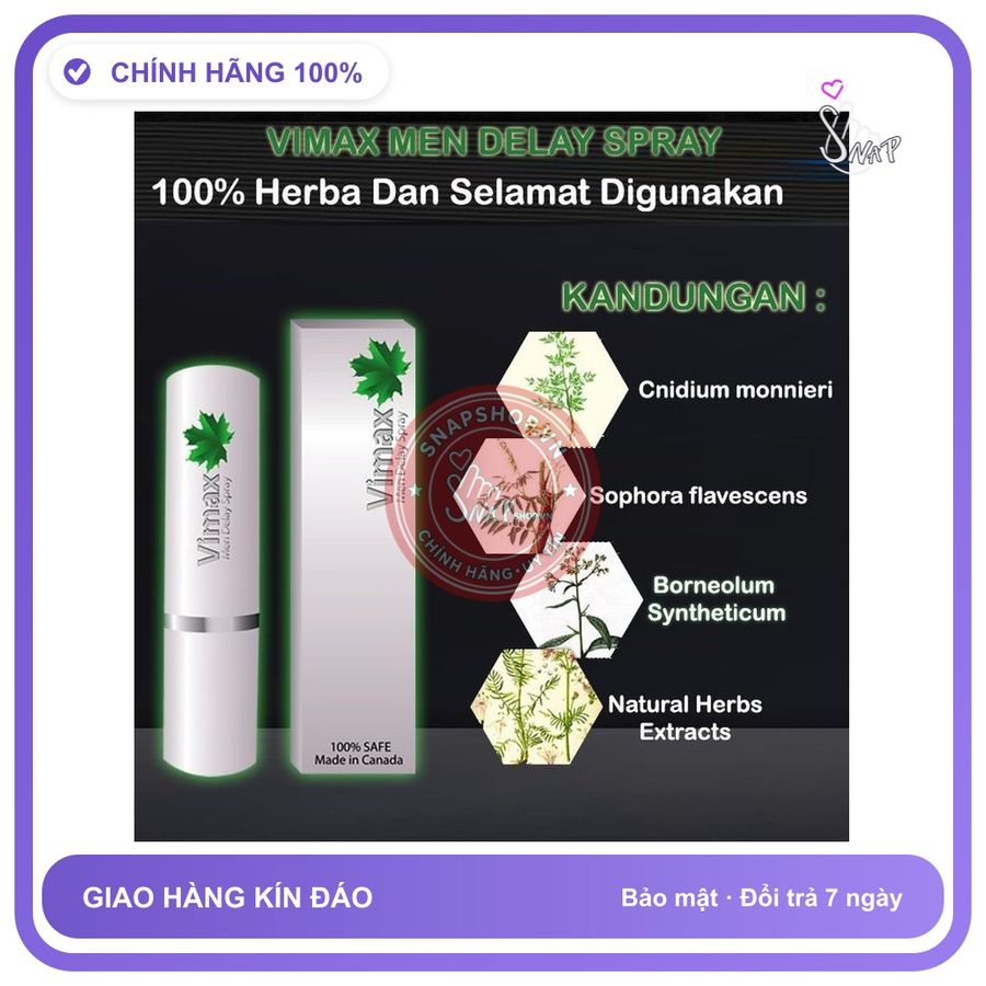 (Che Tên) Xịt kéo dài thời gian cho nam Chai Xịt Hỗ Trợ Vimax New Delay Spray For Men Nhập Khẩu Giao Nhanh Toàn Quốc