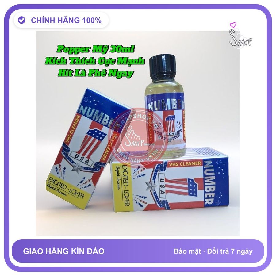(Che Tên) Popper mỹ 30ml, kích thích hưng phấn cực mạnh, phê lâu, che tên Hộp Trắng Kín
