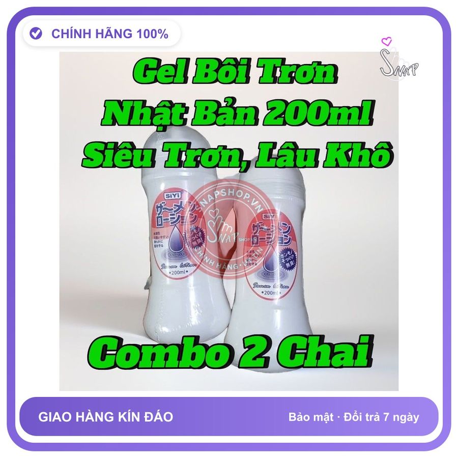 (Che Tên) Combo 2 chai gel bôi trơn 200ml, siêu trơn lâu khô, tiết kiệm, che tên Hỗ Trợ 24/7