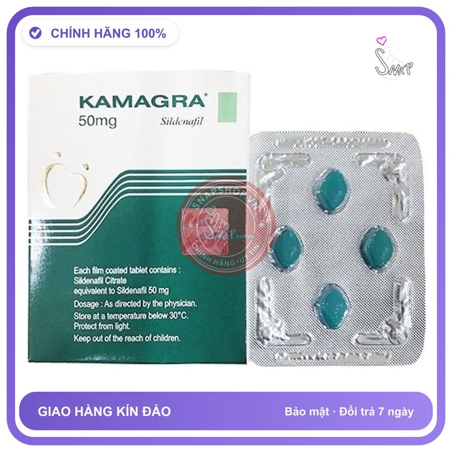 (Che Tên) Viên uống cường dương ấn độ,hỗ trợ tăng cường sinh lý nam Kamaga hộp 4 viên - Hàng Mới Về