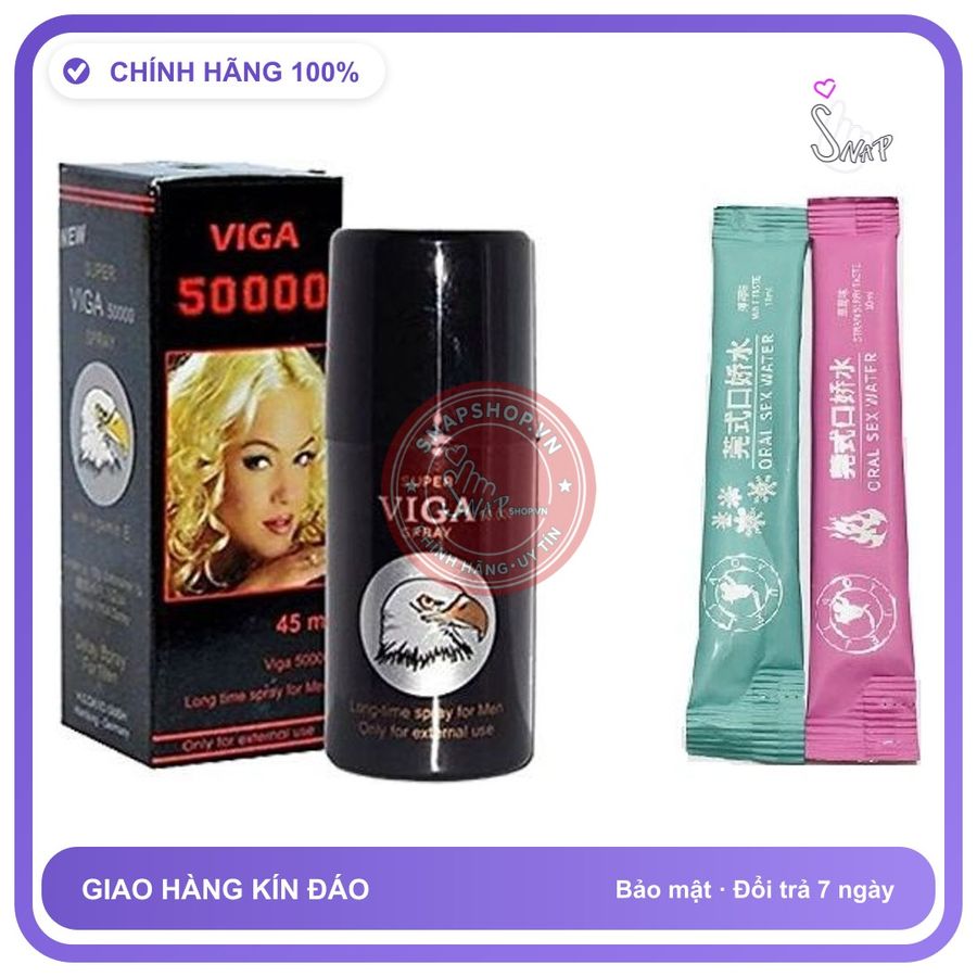 (Che Tên) Xịt Super Viga 50000 Của Đức 45ml Kèm Nước Tình Yêu BJ Oral Water Giao Nhanh Toàn Quốc