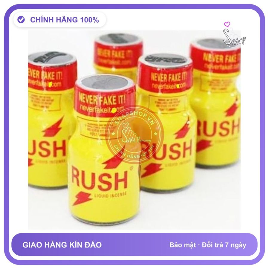 (Che Tên) Chai hít hỗ trợ tăng khoái cảm Popper Rush Original Yellow lọ 10 ml,logo nắp Hỗ Trợ 24/7
