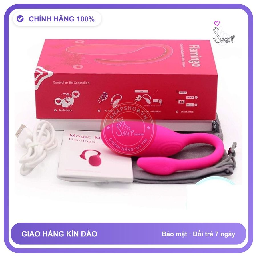 (Che Tên) Trứng Rung Tình Yêu Vũ Công Thiên Nga Flamingo – Magic Motion điều khiển bằng điện thoại, trứng không dây cao cấp kết nối bluetooth Hộp Trắng Kín