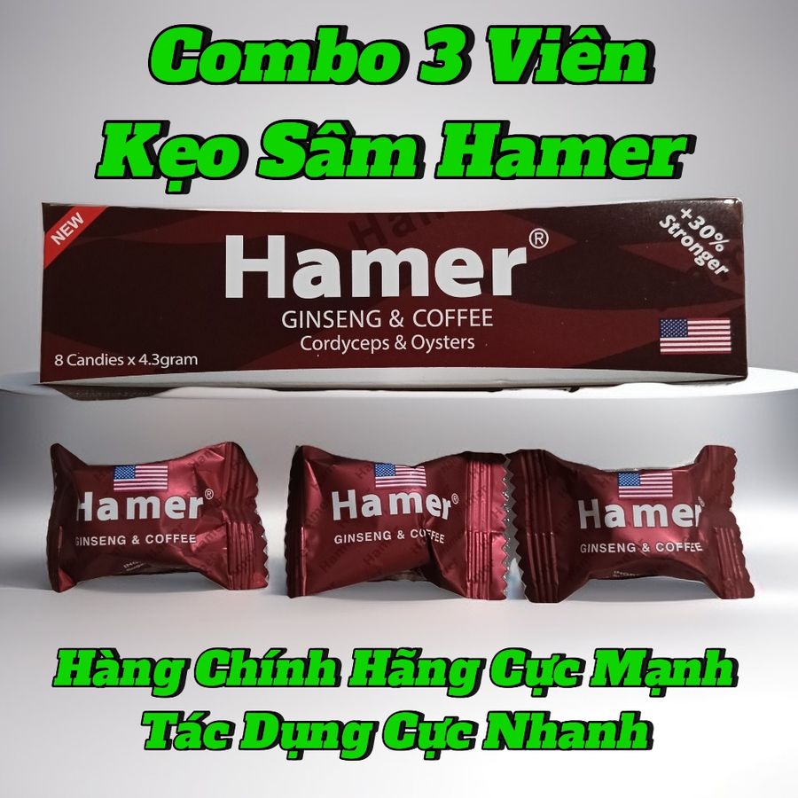 Combo 3 Viên Kẹo Hamer Mỹ Chính Hãng, Cực Mạnh, Kích Thích Tác Dụng Cực Nhanh 