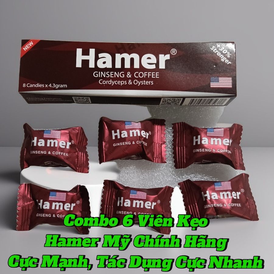 Combo 6 Viên Kẹo Hamer Mỹ Chính Hãng, Cực Mạnh,Tác Dụng Tức Thì, Che Tên 