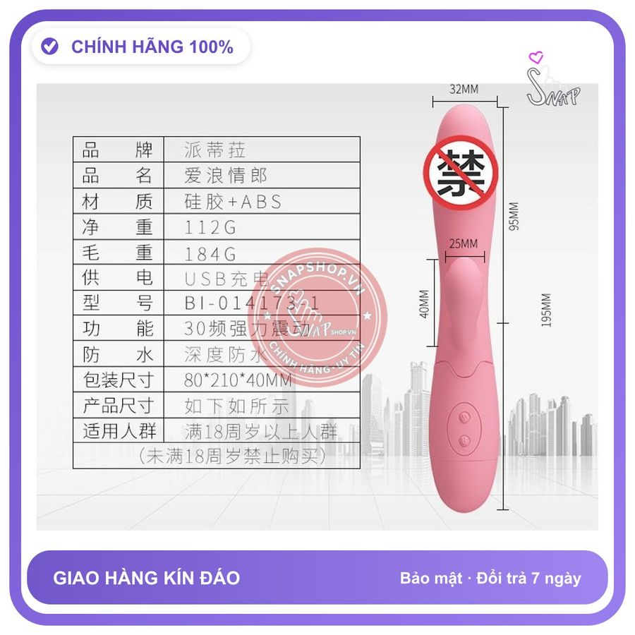 (Che Tên) Dương Vật giả Pretty Love Snappy Sạc điện USB rung nhiều chế độ - Hàng Mới Về