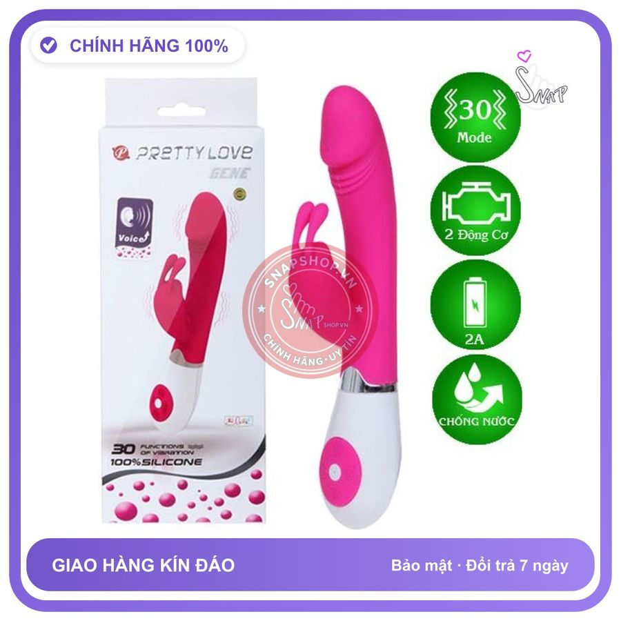 (Che Tên) Dương vật giả rung massage Pretty Love Gene chống thấm nước Bảo Mật Tuyệt Đối