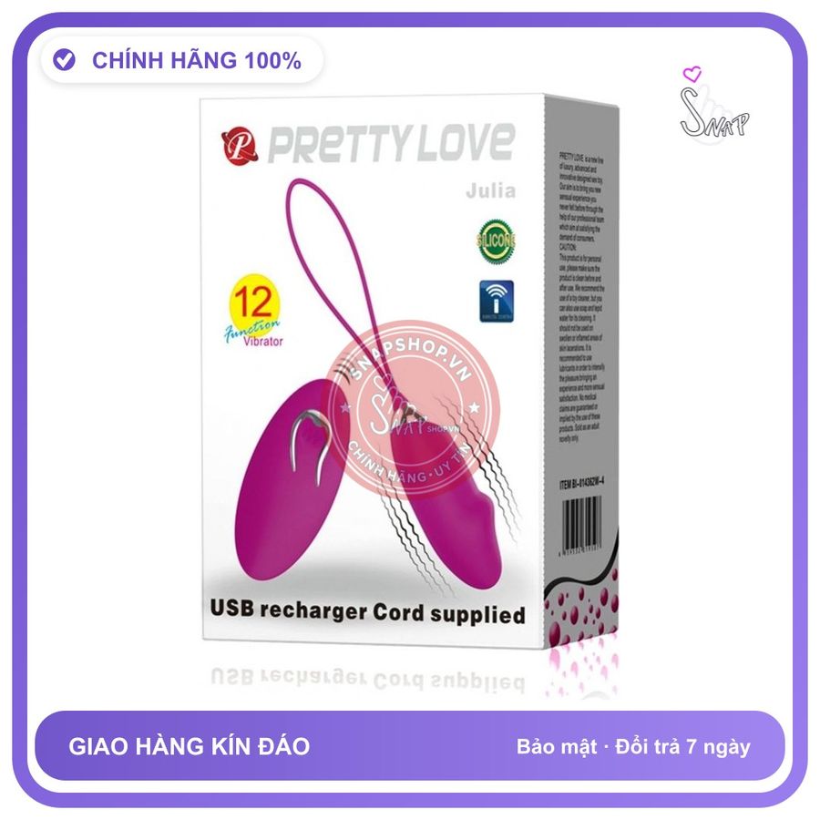 (Che Tên) Trứng rung massage điểm G,TRỨNG RUNG TÌNH YÊU điều khiển từ xa không dây Pretty Love Bảo Mật Tuyệt Đối