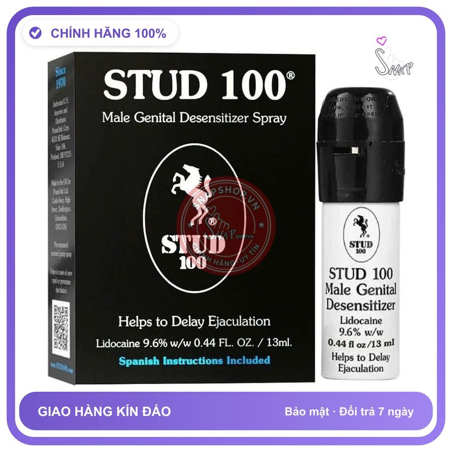 (Che Tên) Xịt Stud 100 kéo dài thời gian cho nam - Bao bì mới Cao Cấp Bảo Đảm