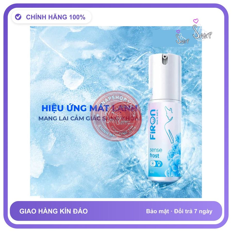 (Che Tên) Gel bôi trơn Firon Sense Frost - Se khít âm đạo và tăng khoái cảm nữ, bạc hà mát lạnh - Chai 50ml Chính Hãng - Snapshop