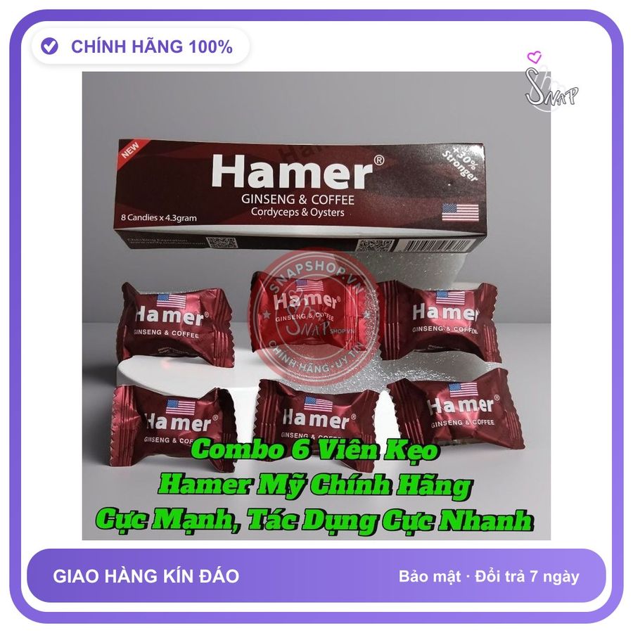 (Che Tên) Combo 6 Viên Kẹo Hamer Mỹ Chính Hãng, Cực Mạnh,Tác Dụng Tức Thì, Che Tên - Snapshop