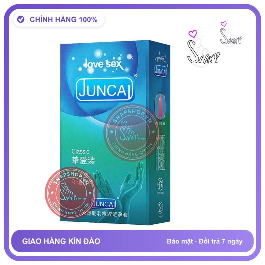 (Che Tên) (Snapshop) Bao cao su Juncai Classic - Mềm và mỏng - Hộp 12 cái Chính Hãng - Hàng Mới Về