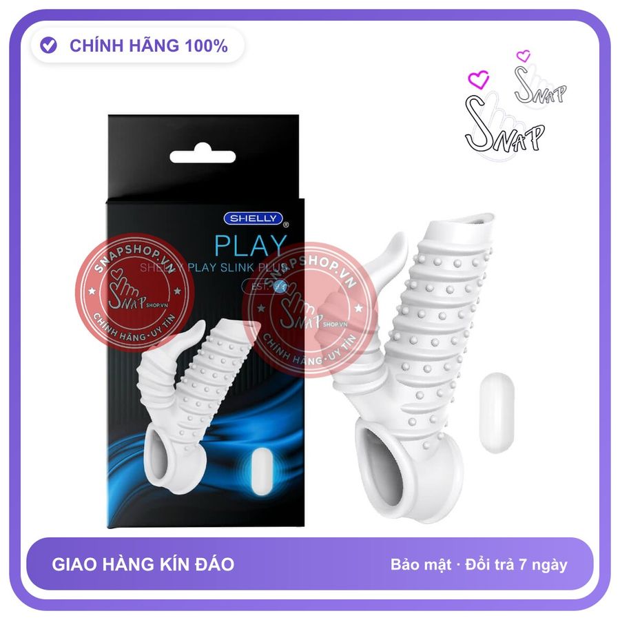 (Che Tên) (Snapshop) Bao cao su đôn dên Shelly Play Slink Plus hở quy đầu Chính Hãng Hộp Trắng Kín
