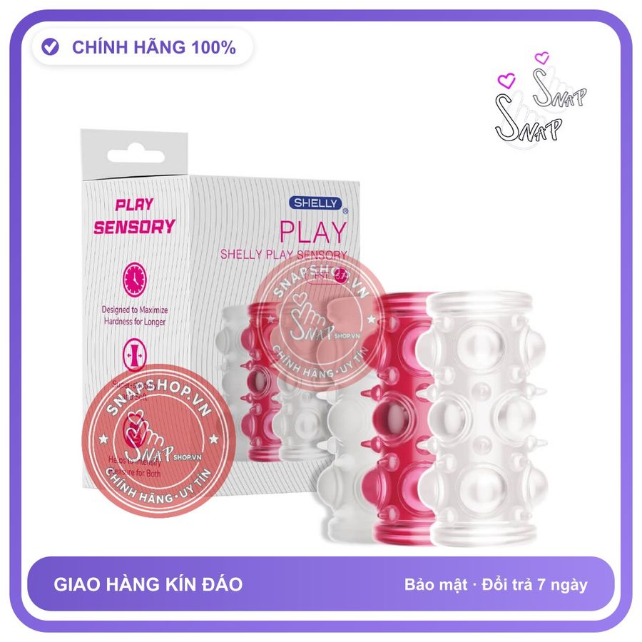 (Che Tên) (Snapshop) Bao cao su đôn dên khúc Shelly Play Sensory (Giao ngẫu nhiên) Chính Hãng Hộp Trắng Kín