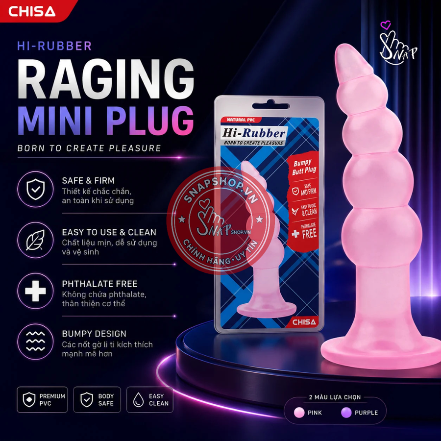 (Snapshop) Phích Cắm Hậu Môn Hi-Rubber Bumpy Butt Plug Chính Hãng
