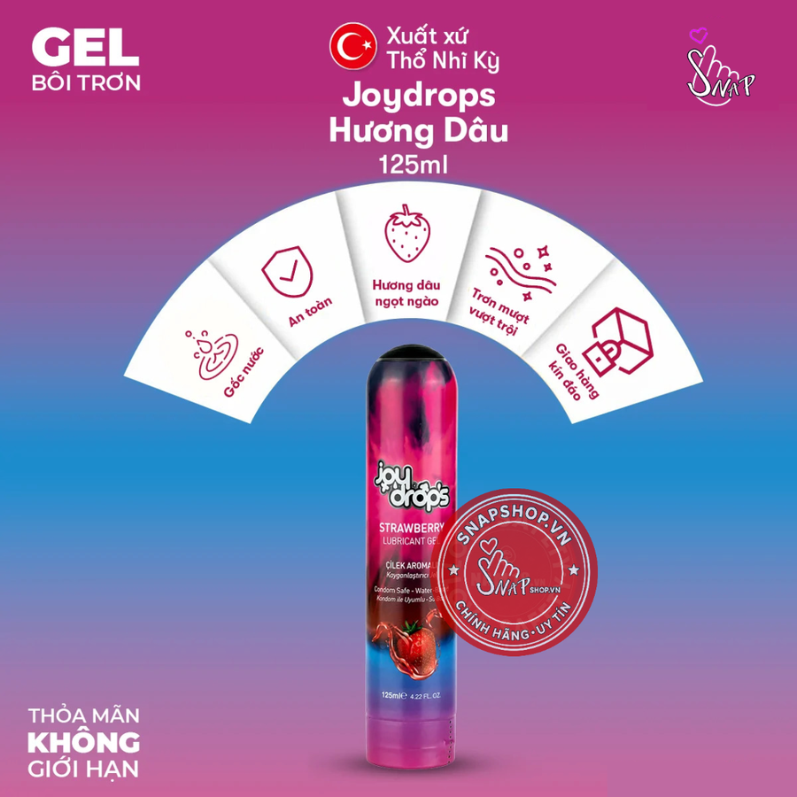 (Snapshop) Gel Bôi Trơn Joydrops Hương Dâu Chính Hãng
