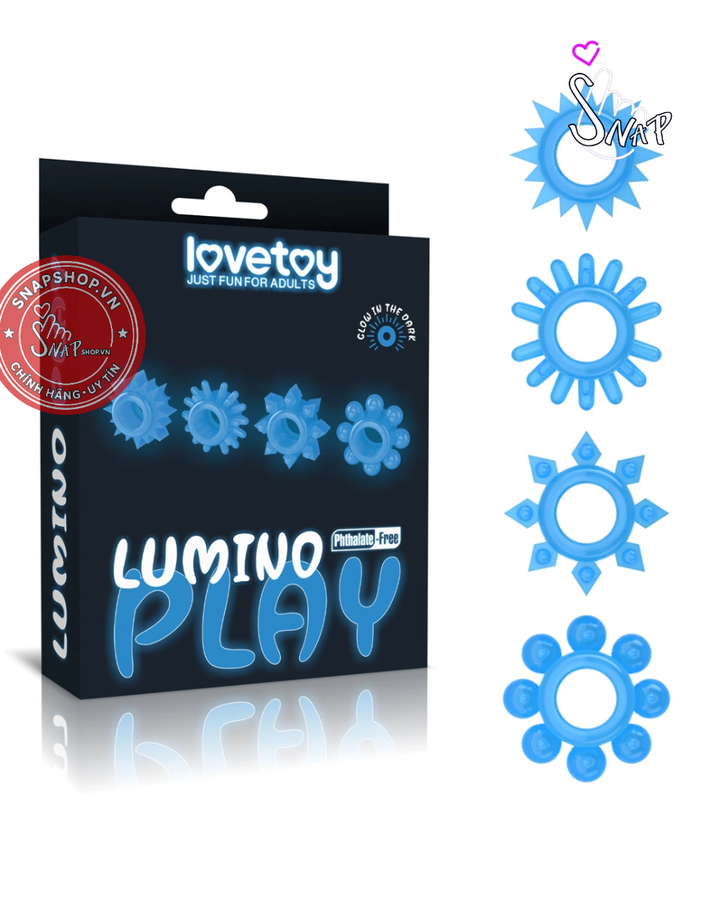 (Snapshop) Lovetoy Lumino Play bộ 4 vòng gai silicone đeo dương vật Chính Hãng