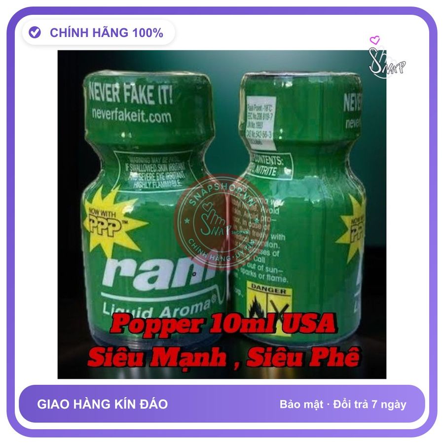 (Che Tên) Chai Hít Tăng Khoái Cảm Siêu Phê Popper 10ml USA, Cực Mạnh Tác Dụng Tức Thì - Snapshop