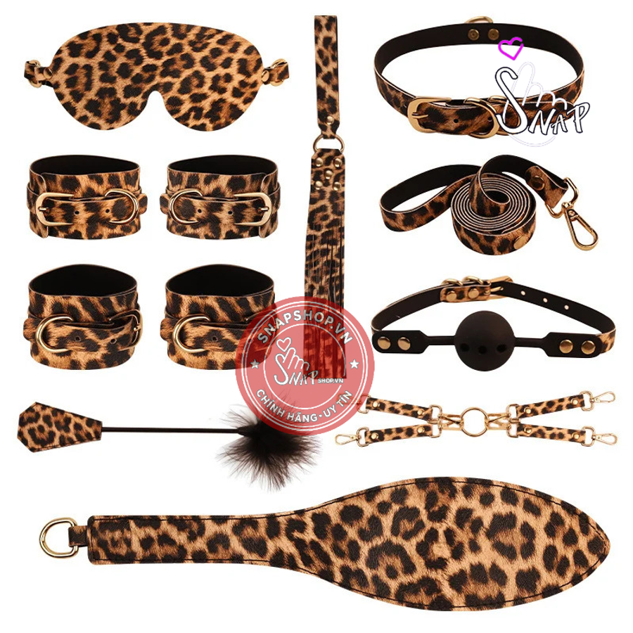 (Snapshop) Bộ Dụng Cụ làm tình Leopard Set 10 Món BDSM Chính Hãng