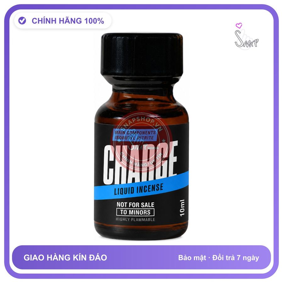 Chai hít tăng khoái cảm kích thích Popper CHARGE 10ml Chính hãng