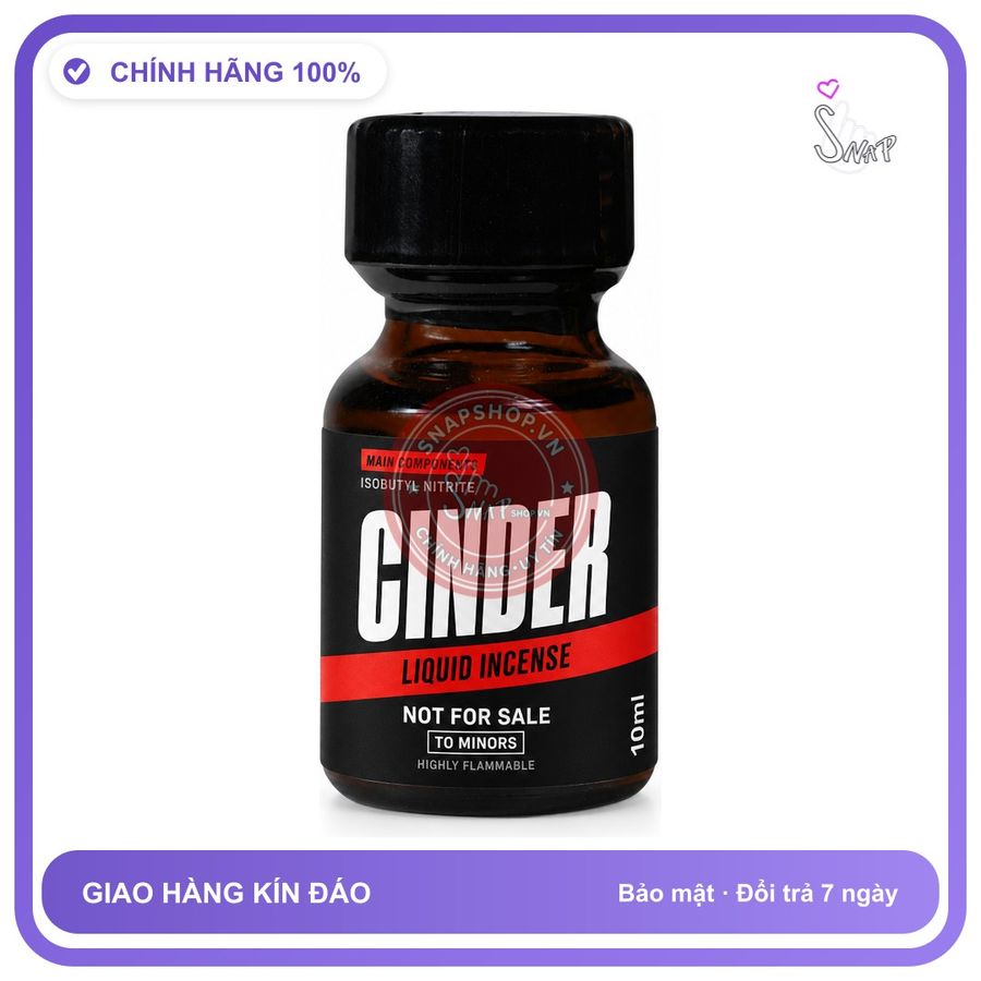 Chai hít tăng khoái cảm kích thích Popper CINDER 10ml Chính hãng