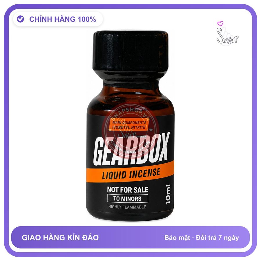 Chai hít tăng khoái cảm kích thích Popper GEARBOX 10ml Chính hãng