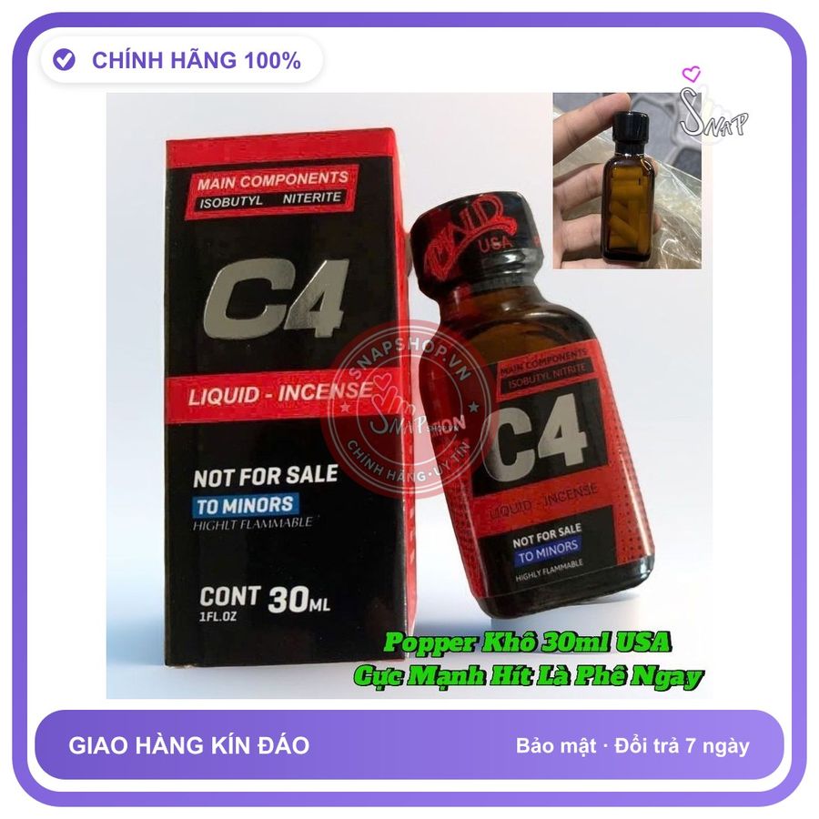 (Che Tên) Popper Khô 30ml USA, Hàng Chính Hãng, Kích Thích Hưng Phấn Cực Mạnh, Hít Là Phê Ngay Chuẩn Auth