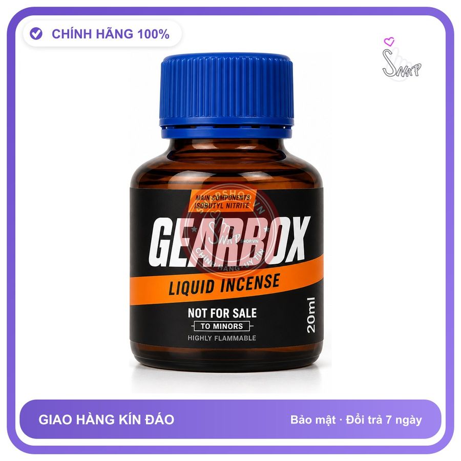 Chai hít tăng khoái cảm kích thích Popper GEARBOX 20ml Chính hãng