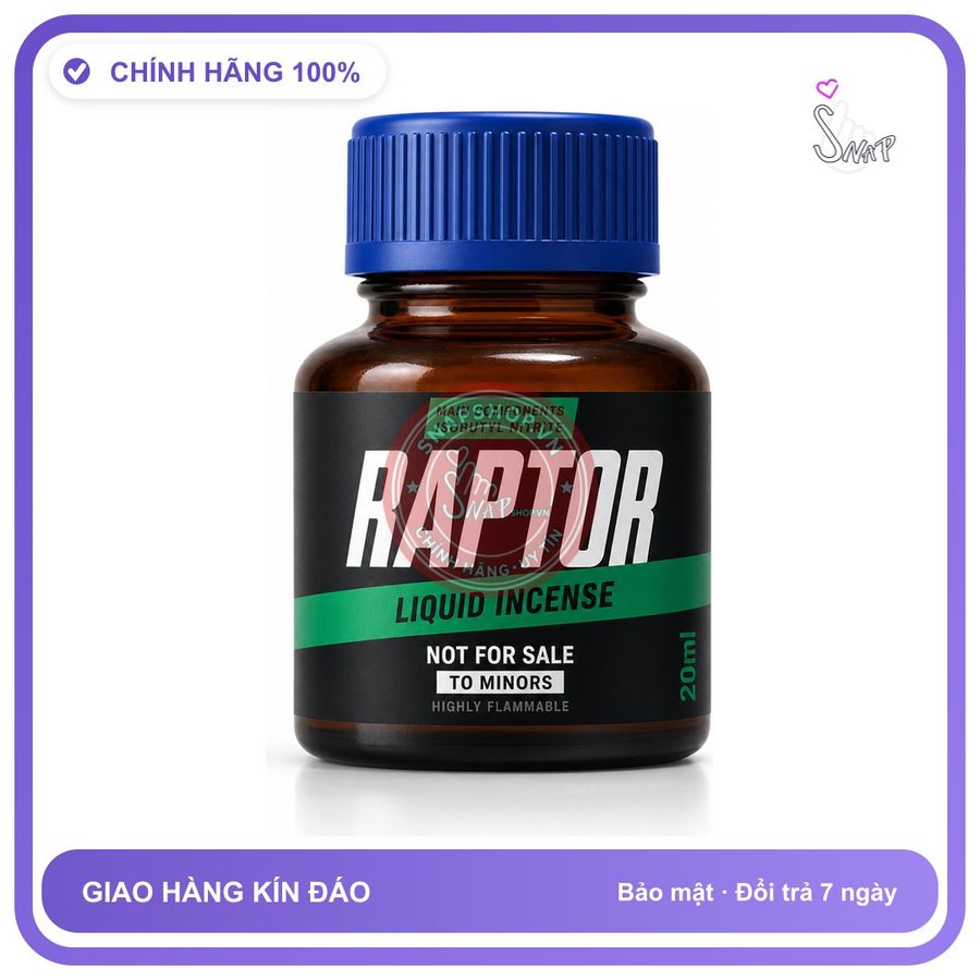 Chai hít tăng khoái cảm kích thích Popper RAPTOR 20ml Chính hãng