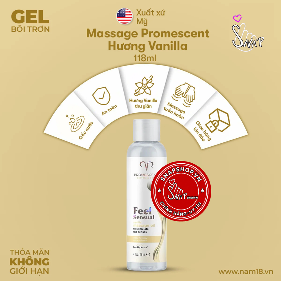 (Snapshop) Promescent Vanilla – Gel Massage Hương Vani Cao Cấp Chính Hãng