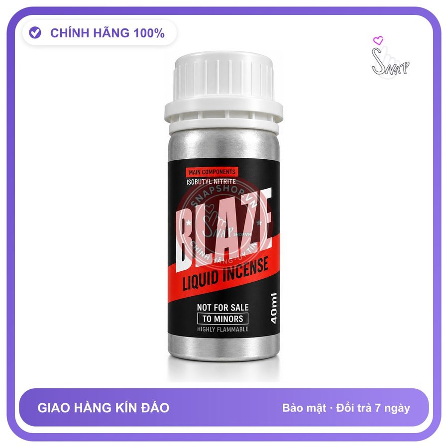Chai hít tăng khoái cảm Popper Khô BLAZE 40ml Chính hãng