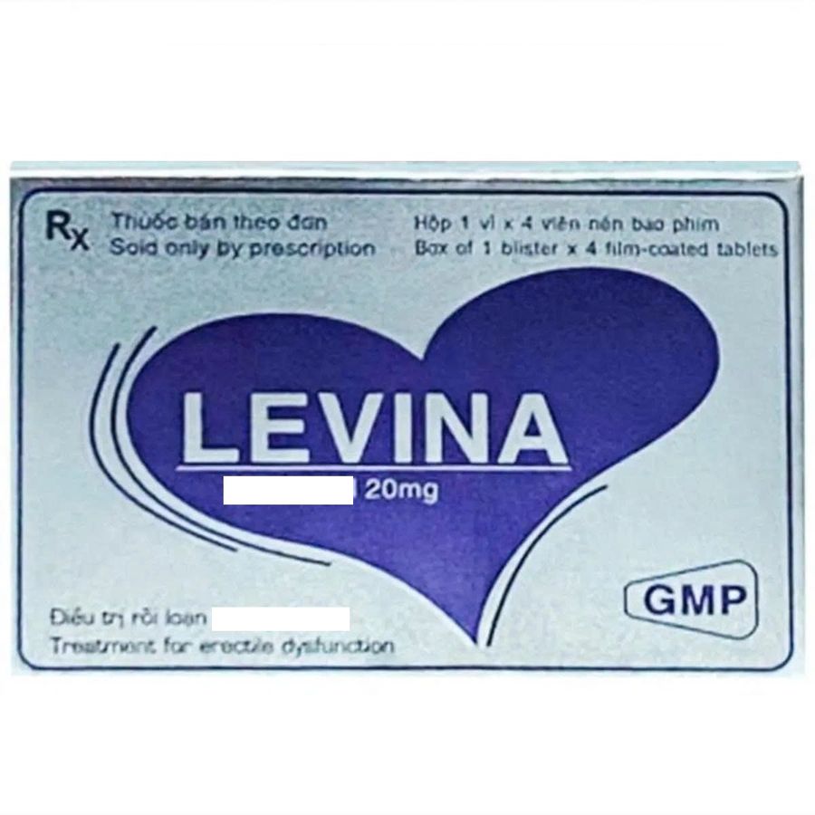 Viên uống tăng cường sinh lý hỗ trợ phái mạnh tăng bản lĩnh đàn ông Levina 20mg (Hộp 1 vỉ x 4 viên)