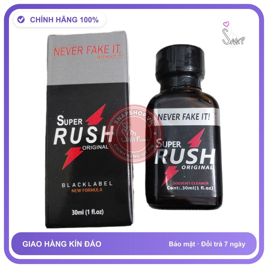 (Che Tên) Popper Super Rush Original Black Label Never Fake It 30ml Giao Nhanh Toàn Quốc