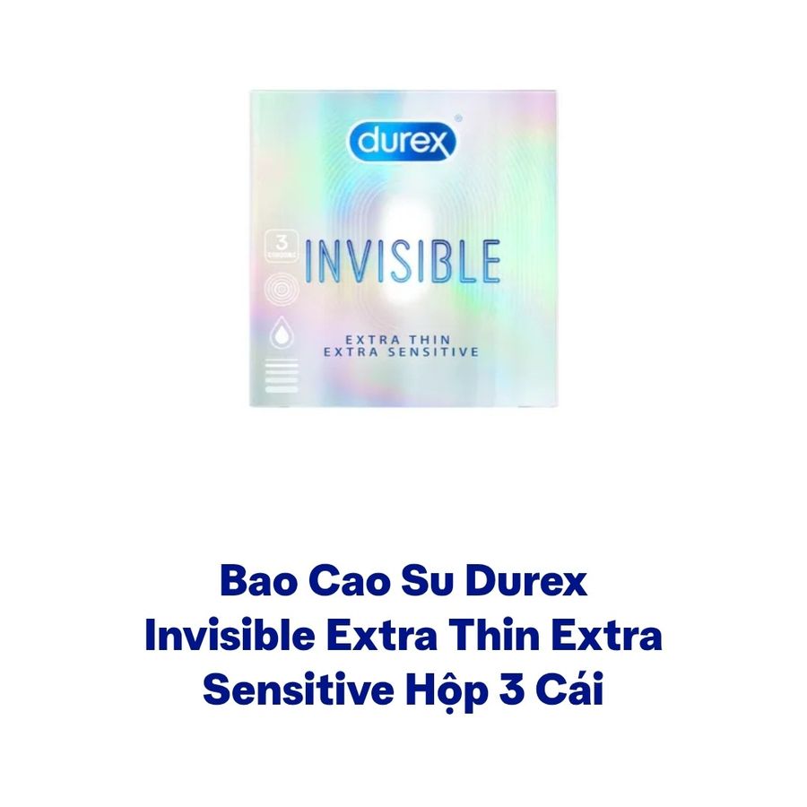 Durex, hộp 3 cái, sản phẩm - Bao cao su Hàng Nhập Khẩu