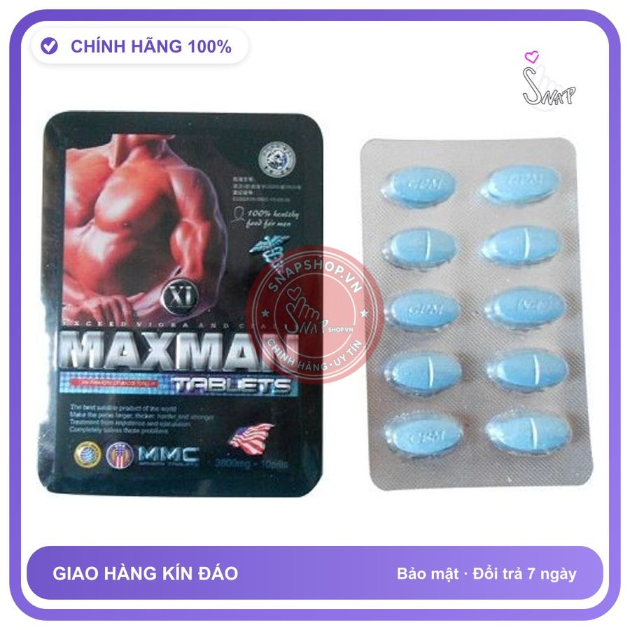 Maxman USA - 3800mg Hộp 10 Viên Cứng Hàng Nhập Khẩu