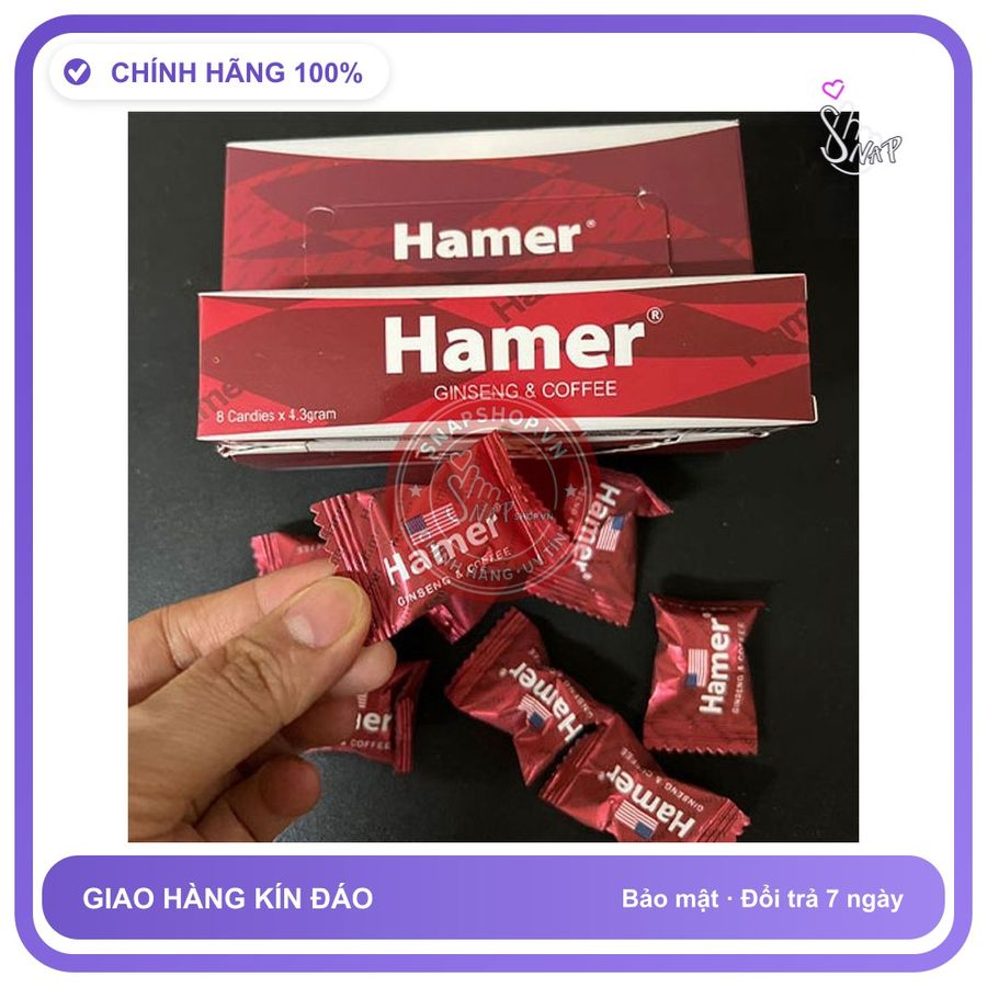 hamer - Kẹo sâm ngậm vị cà phê truyền thống usa có cờ Chính Hãng