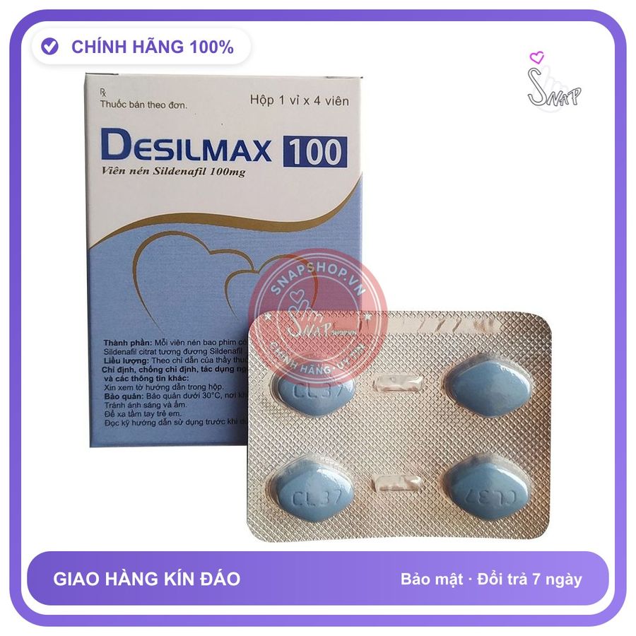 Desilmax - Viên Uống Hỗ Trợ Phái Mạnh 100 Vỉ 4 Viên Hàng Nhập Khẩu