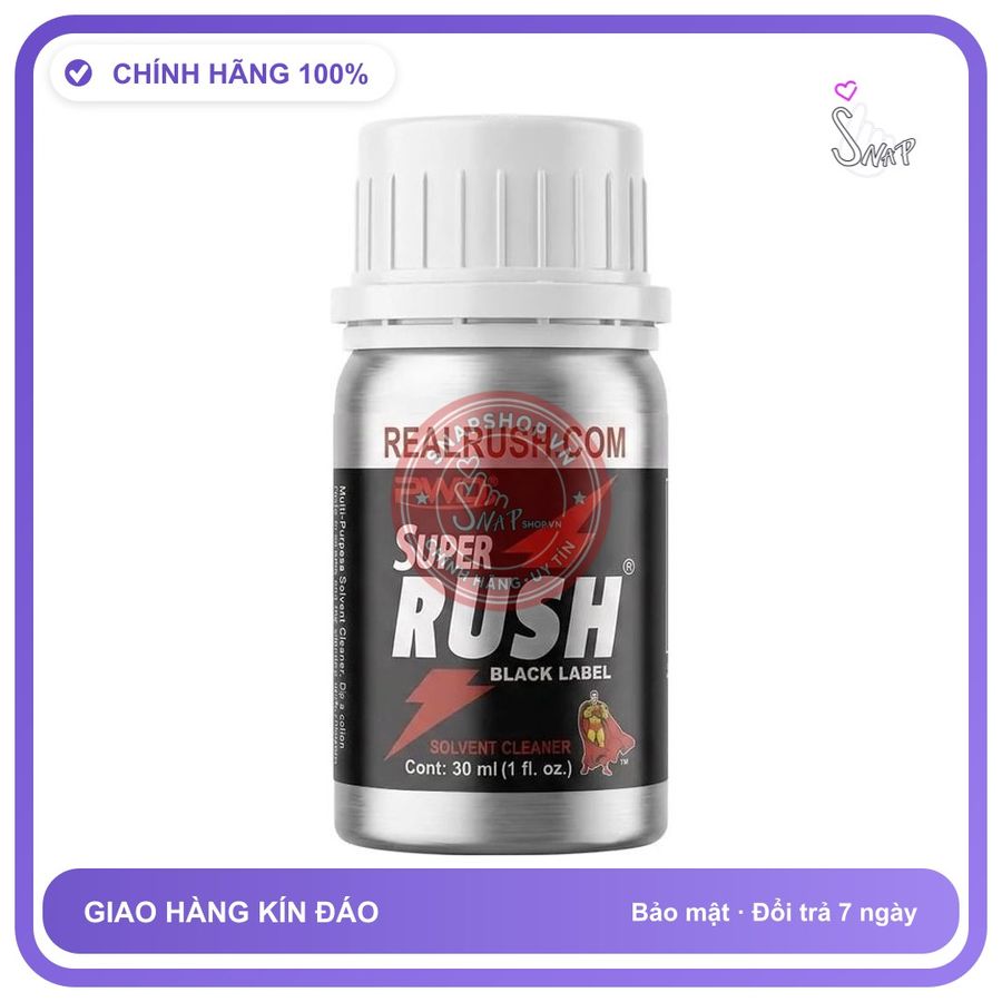 PWD Super Rush Black Label 30ml - Chai Hít Popper Khô Nhập Mỹ Hương Đậm Che Tên Khi Giao