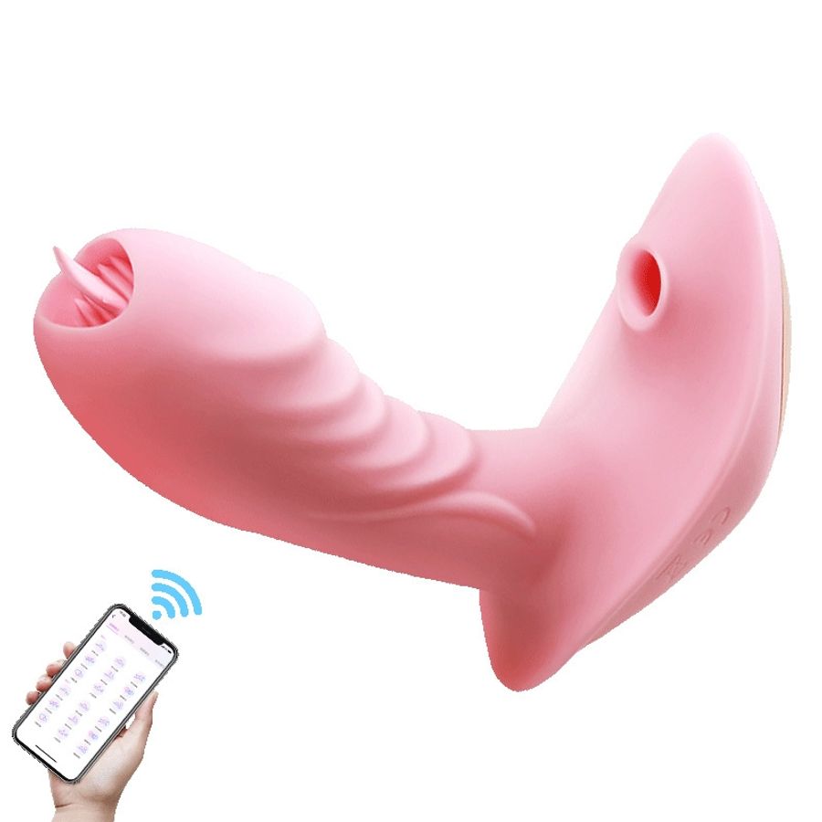Máy Rung Đeo Butterfly — Hút & Liếm Âm Vật, Điều Khiển App Từ Xa