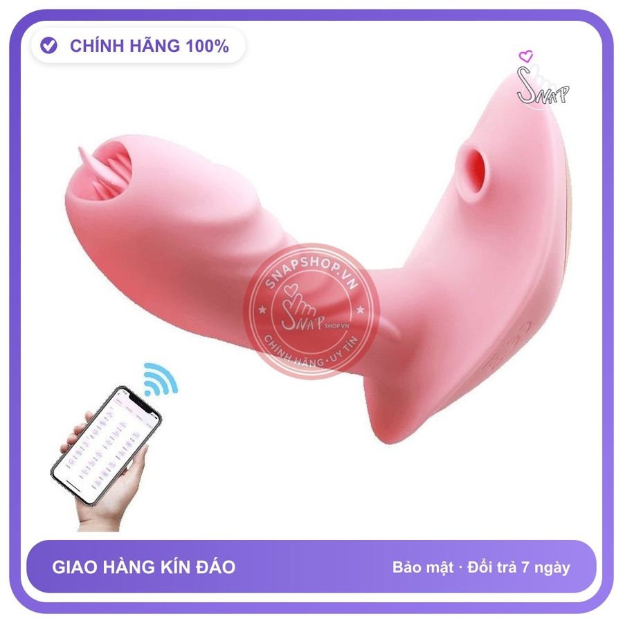 (Che Tên) Máy Rung Đeo Butterfly — Hút & Liếm Âm Vật, Điều Khiển App Từ Xa Cao Cấp Bảo Đảm