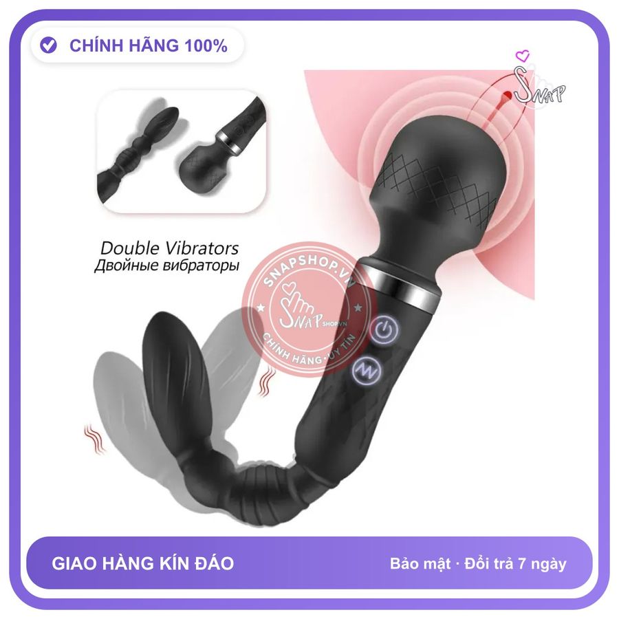 (Che Tên) Gậy Massage 2 Đầu Rung Đuôi Chuỗi Hạt Bẻ Cong Theo Đúng Hình Dáng Của Bạn Cao Cấp Bảo Đảm