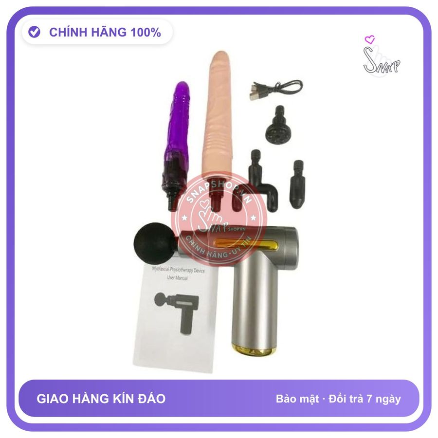 (Che Tên) Súng Massage Đa Năng Gắn Đầu Dương Vật Giả – 6 Cấp Độ Thụt - Snapshop