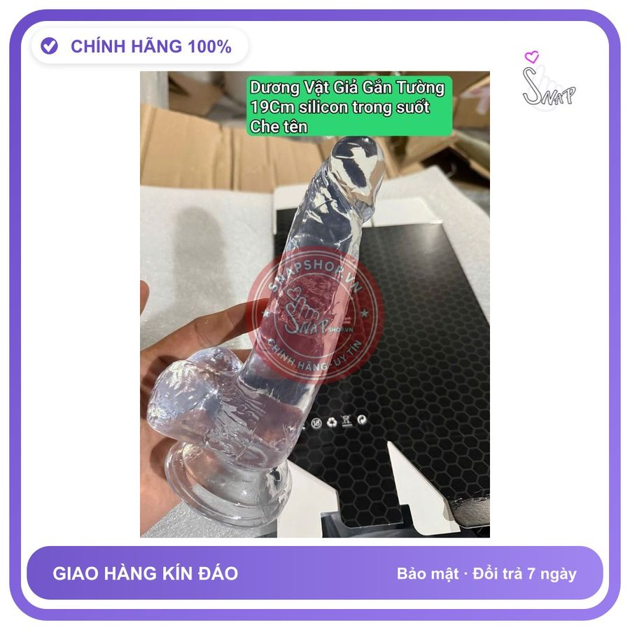 (Che Tên) Dương vật giả gắn tường 19cm silicon cao cấp, bền bỉ, che tên sp Bảo Mật Tuyệt Đối