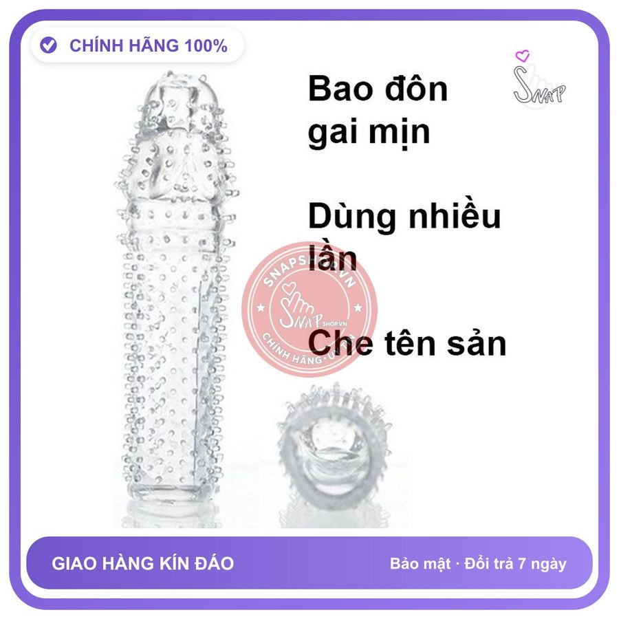 Bản Nhập Khẩu Cao Cấp - Bao Su Cao Cấp đôn dên tăng kích thước Gai mịn Tái sử dụng nhiều lần