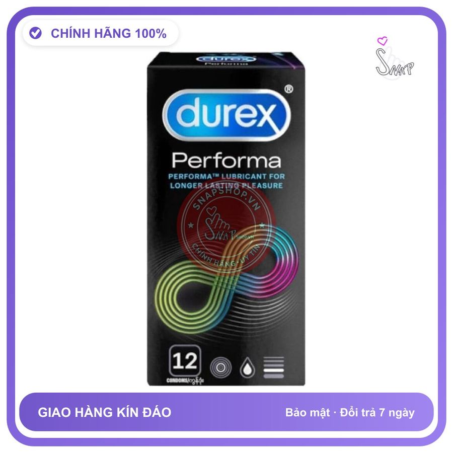 Phiên Bản Chính Hãng - Bao Su Cao Cấp Durex Performa - Kéo dài thời gian
